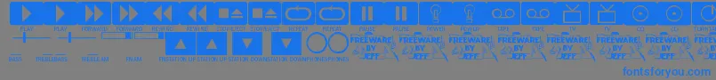 フォントButtonsAndSwitchesJl – 灰色の背景に青い文字