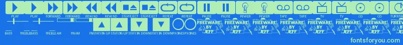ButtonsAndSwitchesJl Font – Green Fonts on Blue Background