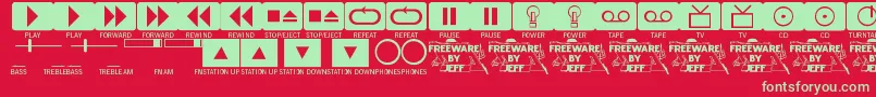 ButtonsAndSwitchesJl Font – Green Fonts on Red Background
