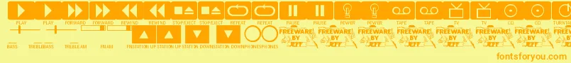 ButtonsAndSwitchesJl Font – Orange Fonts on Yellow Background