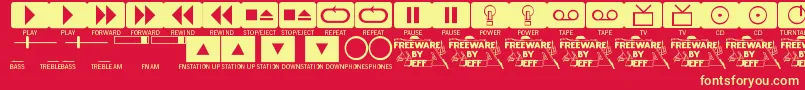 フォントButtonsAndSwitchesJl – 黄色の文字、赤い背景