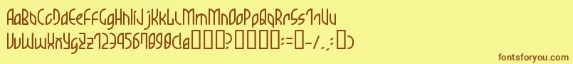 CherryblossomVer2 Font – Brown Fonts on Yellow Background