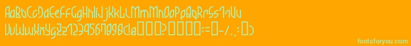 CherryblossomVer2 Font – Green Fonts on Orange Background