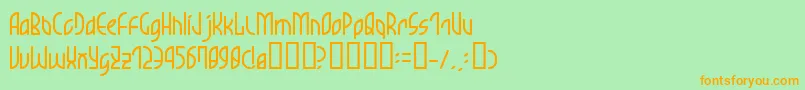 CherryblossomVer2-Schriftart – Orangefarbene Schriften auf grünem Hintergrund