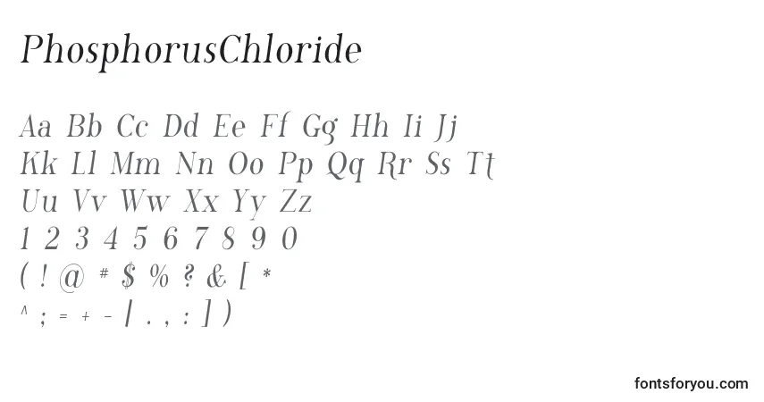 PhosphorusChlorideフォント–アルファベット、数字、特殊文字