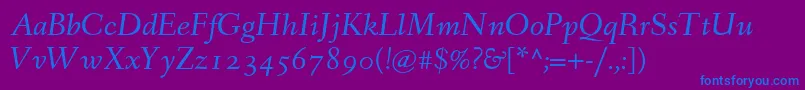 FanwoodTextItalicWebfont Font – Blue Fonts on Purple Background