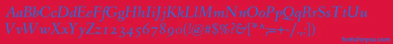 FanwoodTextItalicWebfont Font – Blue Fonts on Red Background