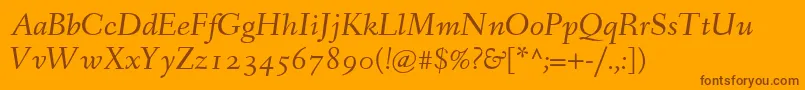 FanwoodTextItalicWebfont Font – Brown Fonts on Orange Background