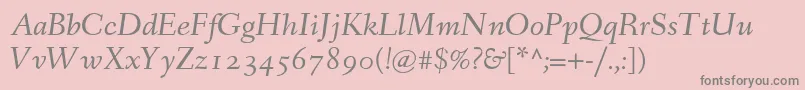 FanwoodTextItalicWebfont Font – Gray Fonts on Pink Background