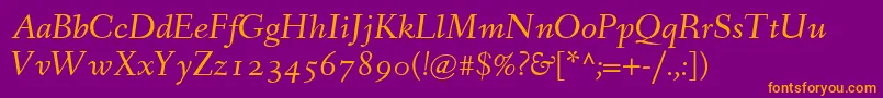 FanwoodTextItalicWebfont Font – Orange Fonts on Purple Background