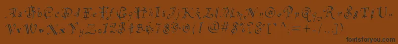 Partyhand Font – Black Fonts on Brown Background