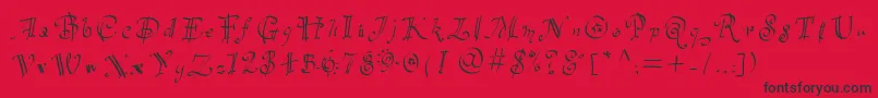 Partyhand Font – Black Fonts on Red Background