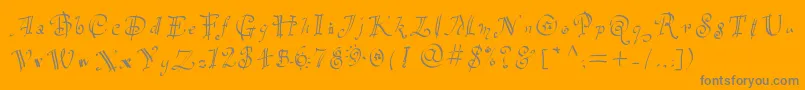 Partyhand Font – Gray Fonts on Orange Background
