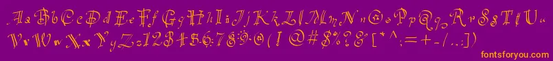 Partyhand Font – Orange Fonts on Purple Background