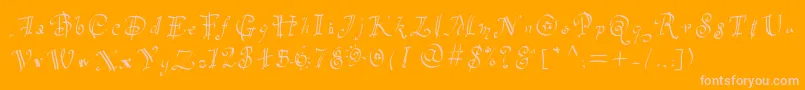 Partyhand Font – Pink Fonts on Orange Background