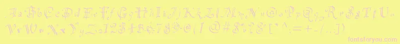 Partyhand Font – Pink Fonts on Yellow Background