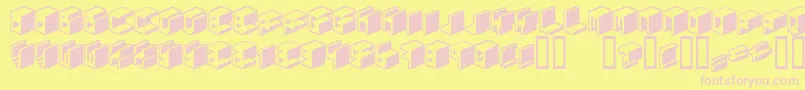 Fonte Unicode0024 – fontes rosa em um fundo amarelo