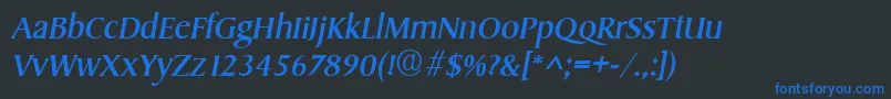 SydneyItalic Font – Blue Fonts on Black Background