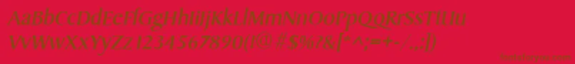 SydneyItalic Font – Brown Fonts on Red Background