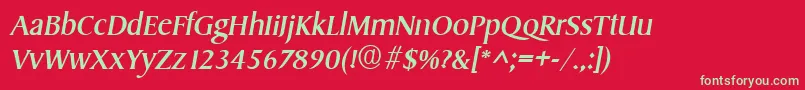fuente SydneyItalic – Fuentes Verdes Sobre Fondo Rojo