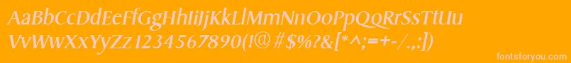 SydneyItalic Font – Pink Fonts on Orange Background