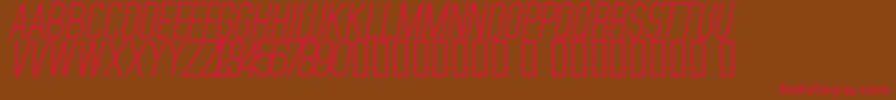 フォントMojaveSlanted – 赤い文字が茶色の背景にあります。