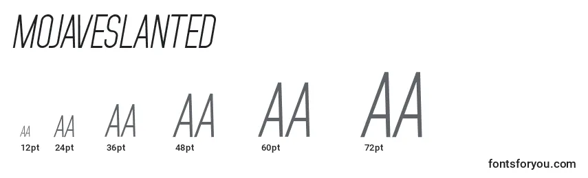 MojaveSlanted Font Sizes
