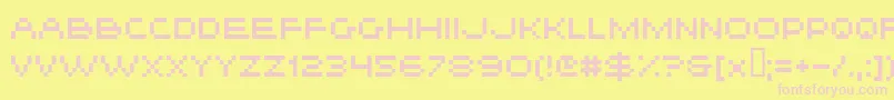 Hiskyf21 Font – Pink Fonts on Yellow Background