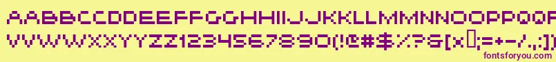 Hiskyf21 Font – Purple Fonts on Yellow Background