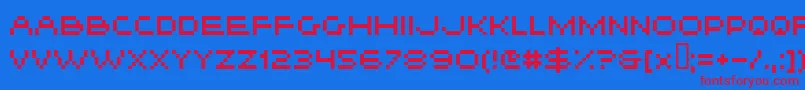 Hiskyf21 Font – Red Fonts on Blue Background