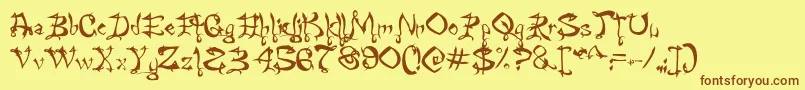 Faelorehn Font – Brown Fonts on Yellow Background