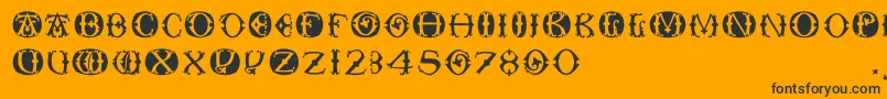 Toskanacapsround Font – Black Fonts on Orange Background