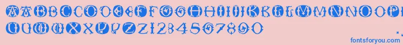 Toskanacapsround Font – Blue Fonts on Pink Background