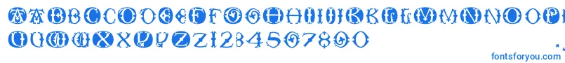 Toskanacapsround Font – Blue Fonts on White Background