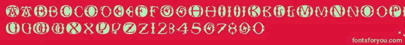 Toskanacapsround Font – Green Fonts on Red Background