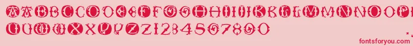 Toskanacapsround Font – Red Fonts on Pink Background