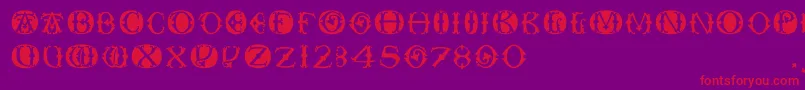 Toskanacapsround Font – Red Fonts on Purple Background