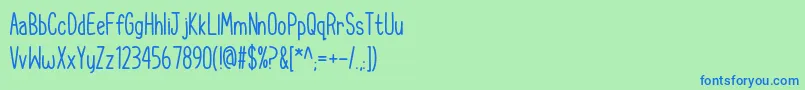 CupcakeSmilesRegular Font – Blue Fonts on Green Background