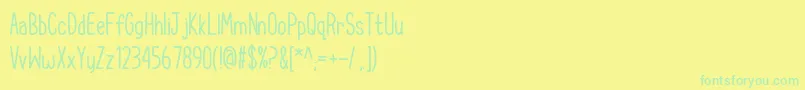 CupcakeSmilesRegular Font – Green Fonts on Yellow Background