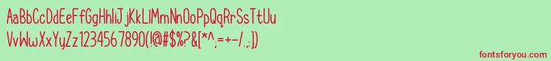 CupcakeSmilesRegular Font – Red Fonts on Green Background