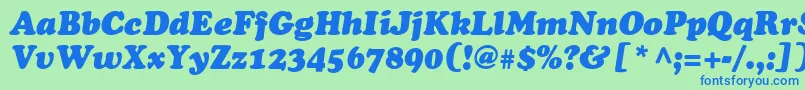 CooperSsiBlackItalic Font – Blue Fonts on Green Background