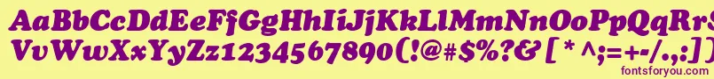CooperSsiBlackItalic Font – Purple Fonts on Yellow Background