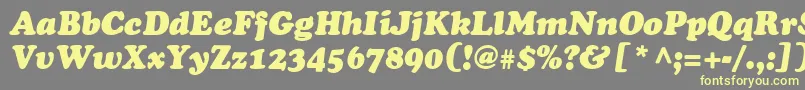 Шрифт CooperSsiBlackItalic – жёлтые шрифты на сером фоне