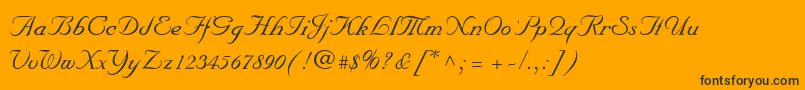 MarriageScriptNormal-Schriftart – Schwarze Schriften auf orangefarbenem Hintergrund