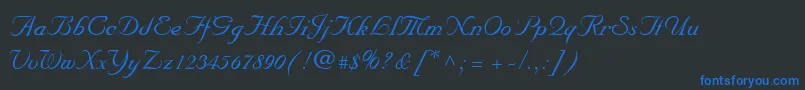 MarriageScriptNormal Font – Blue Fonts on Black Background