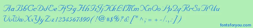 MarriageScriptNormal Font – Blue Fonts on Green Background