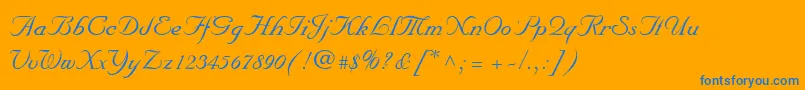 MarriageScriptNormal Font – Blue Fonts on Orange Background