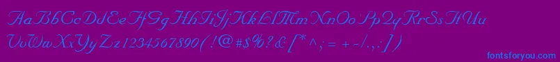 MarriageScriptNormal Font – Blue Fonts on Purple Background