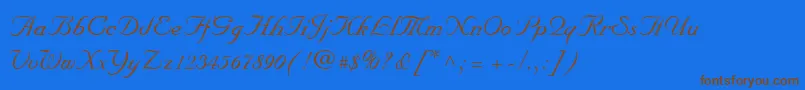 MarriageScriptNormal Font – Brown Fonts on Blue Background