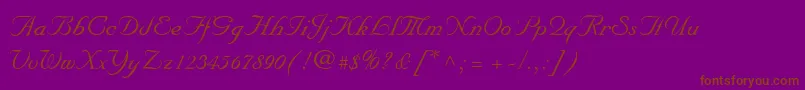 MarriageScriptNormal Font – Brown Fonts on Purple Background